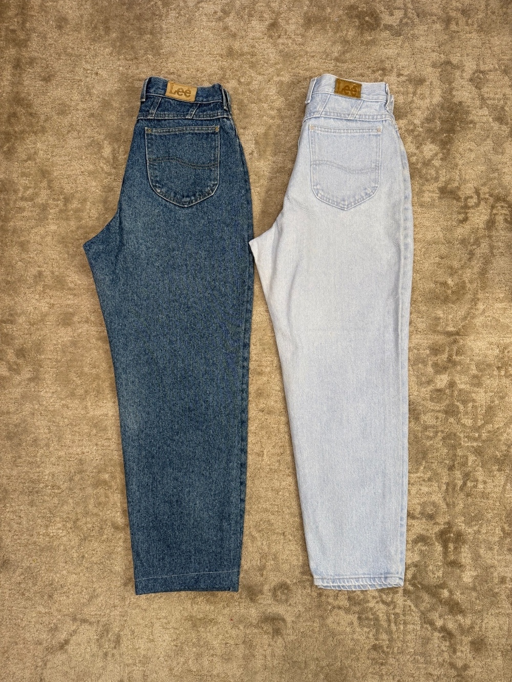 Lot 2 Vintage Lee Jeans Womens 12 Made USA High Rise Mom Blue Denim 90s